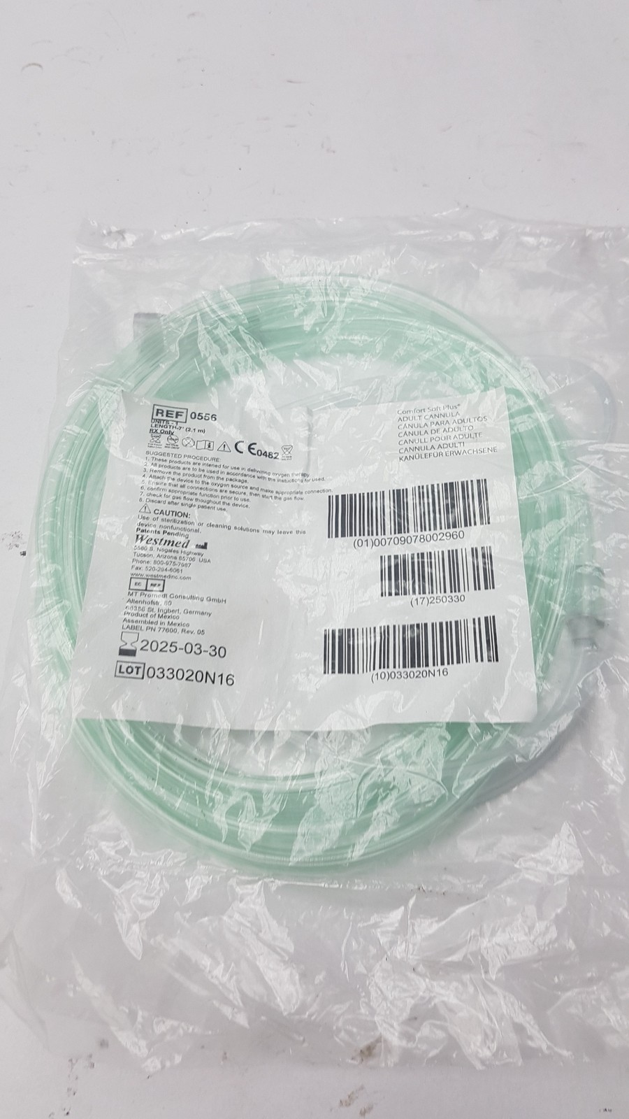 Westmed 0556 Adult Cannula with Kink Resistant Tubing