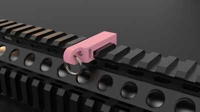 PINK - Gun Charm Mount Fits Picatinny Rails | Pack of 3 / airsoft nerf paintball