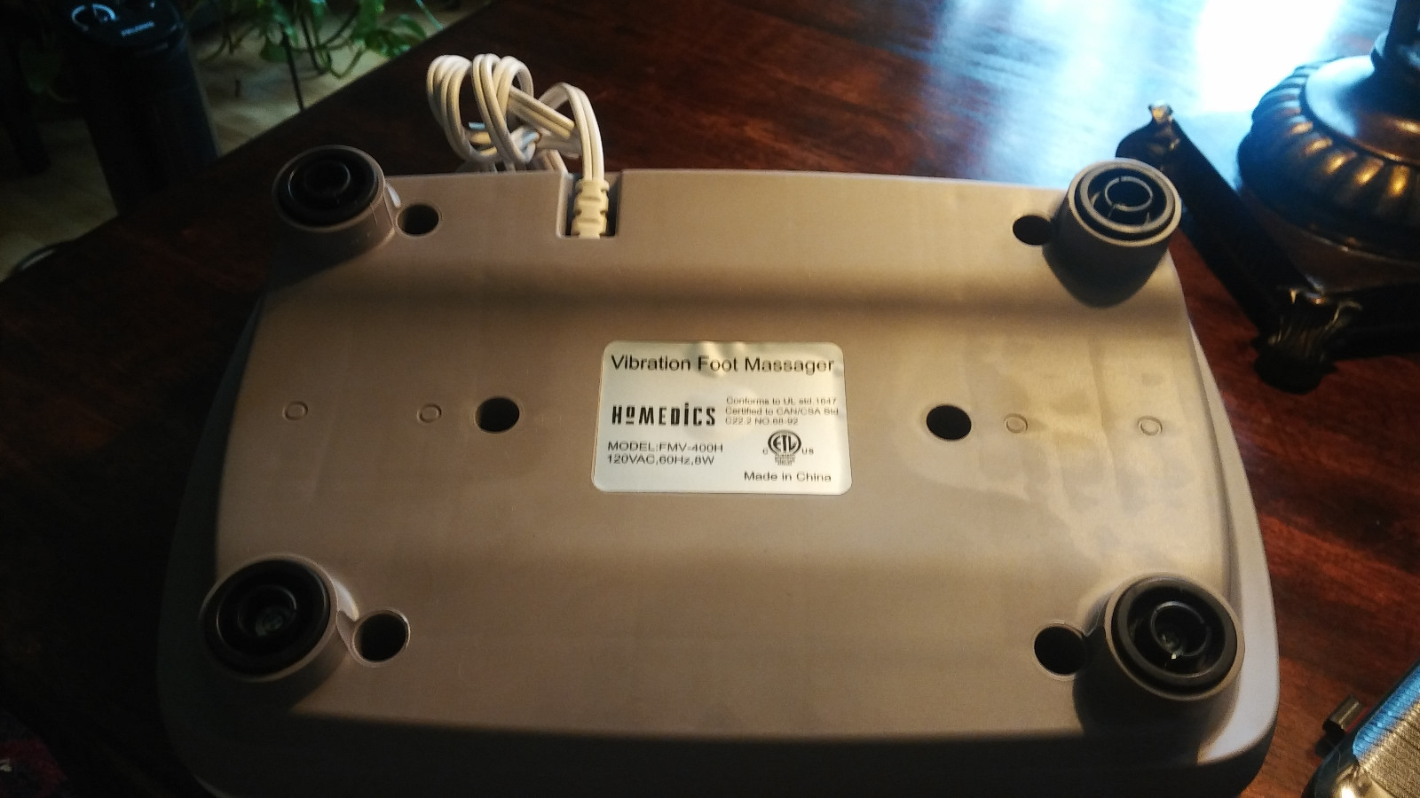 Homedics Vibration Massager MODEL:FMV-400H 120VAC, 60 Hz, 8W