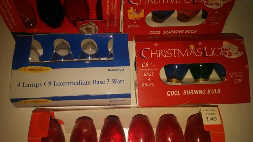 C-9 Christmas Electric Light Bulb Replacements 20 Multi-Color and Clear