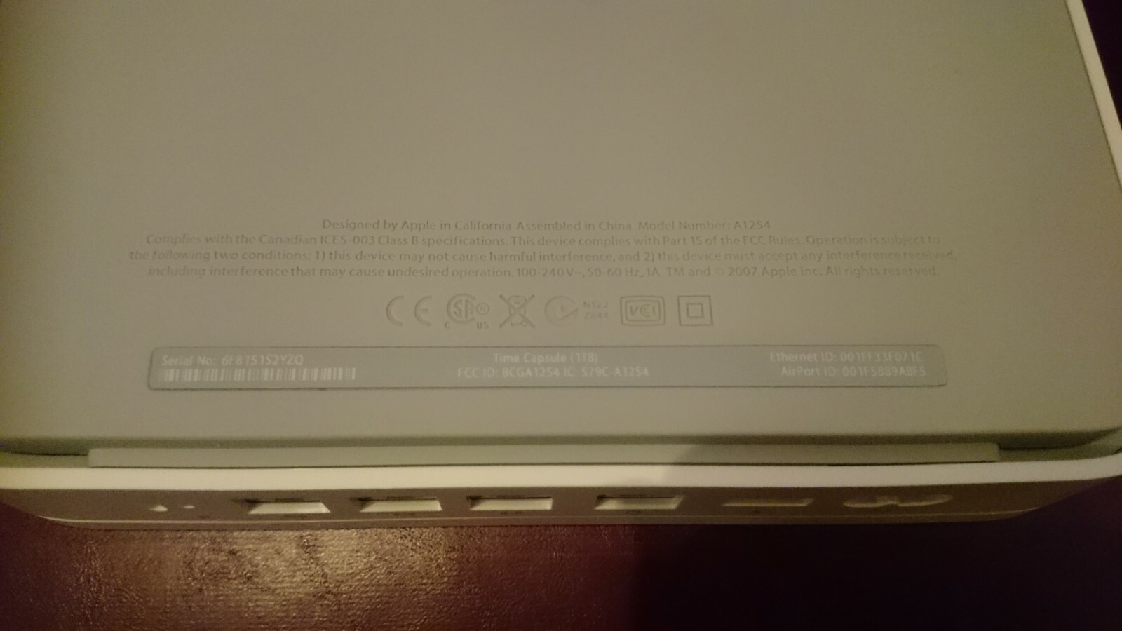 Apple Airport Time Capsule (1TB) MB277LL/A Model A1254 Tested and Working