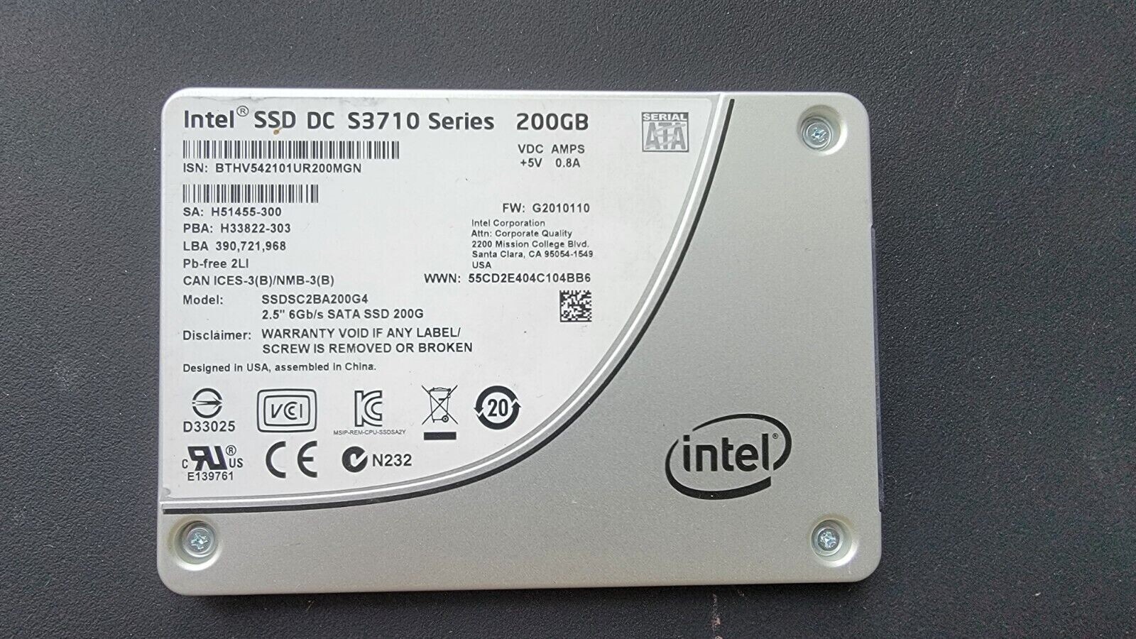 新品未開封 Intel SSD DC S3710 Series 400GB Intel SSD DC S3710 Series 400GB SSDSC2BA400G4 2.5