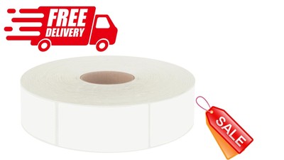 New 600 PCS Rectangular Stickers, Blank Write on Labels Self-Adhesive Roll White