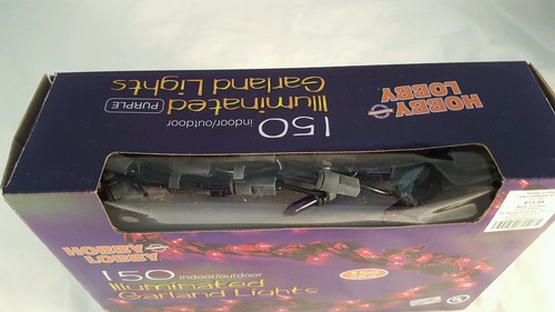 Purple String Lights 150 Indoor Outdoor Illuminated New In Box