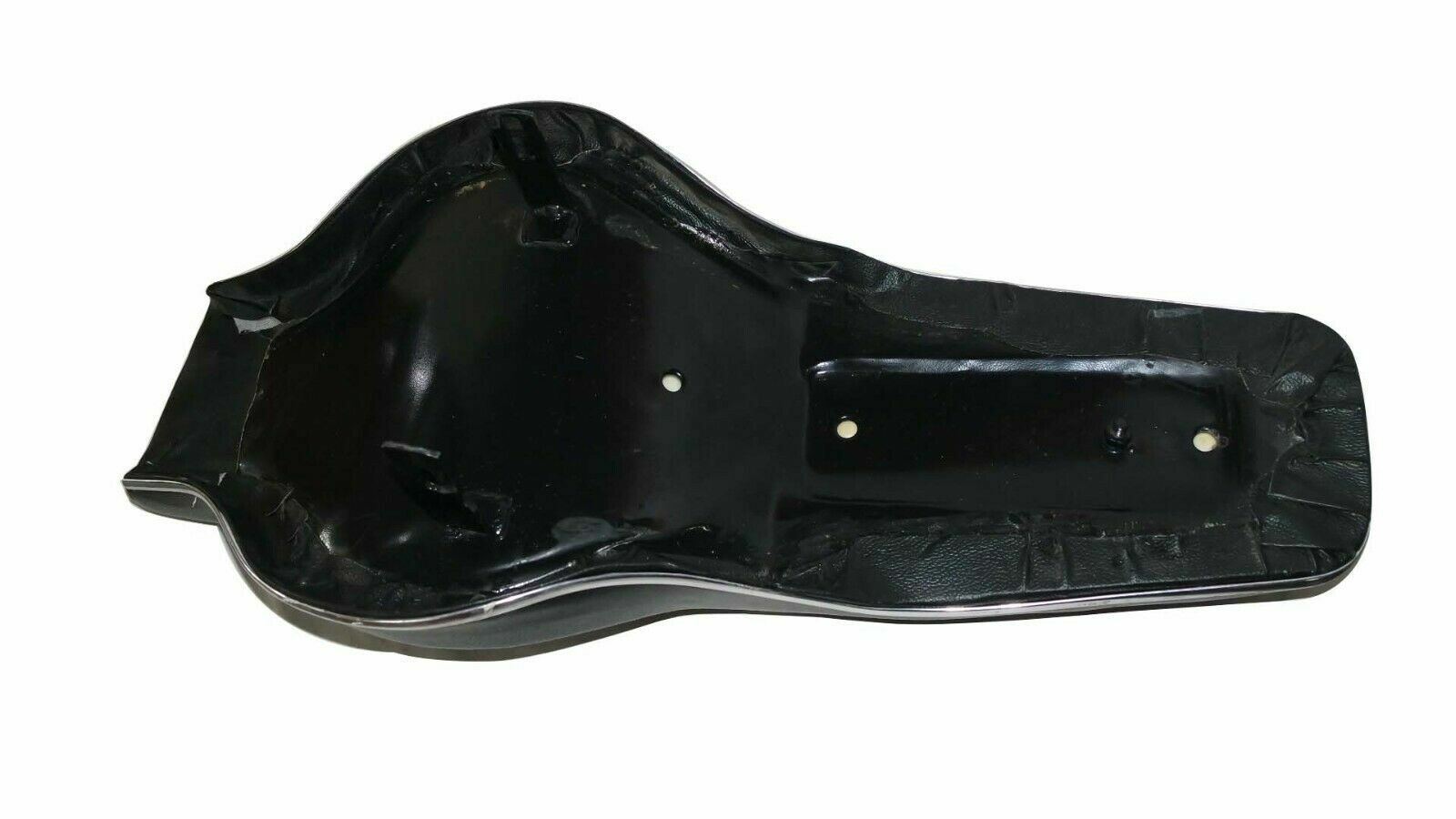 Fits Royal Enfield Classic 350 500 Early Dual Seat Black With Chrome Edging 