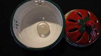 Pfaltzgraff Winterberry Ball Pierced Lighting w Tea Light Christmas Table Ball