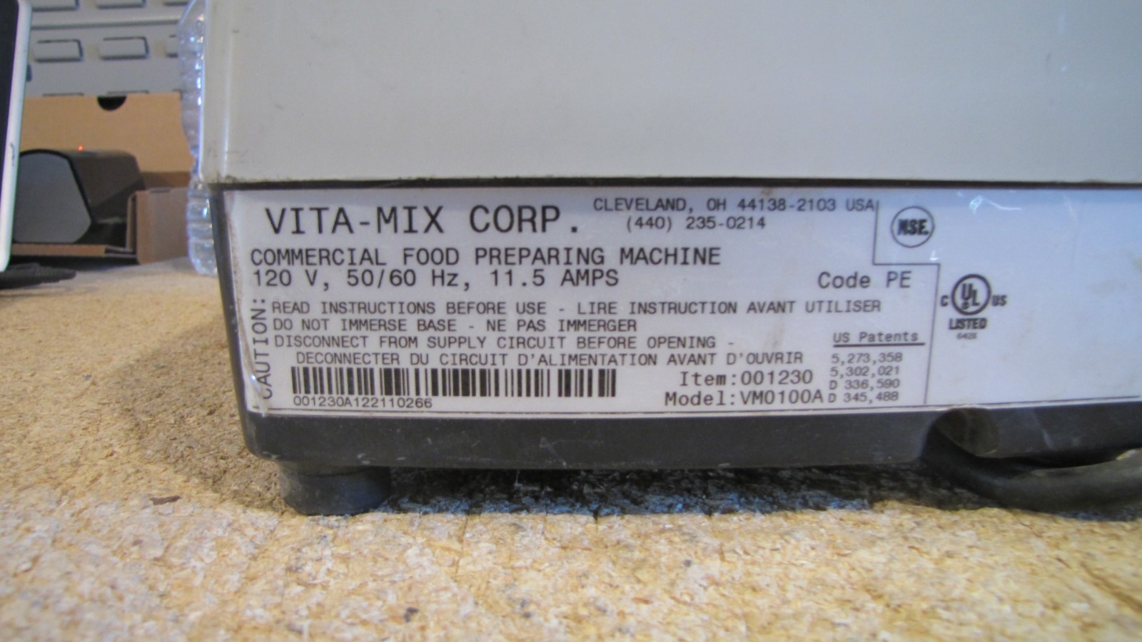 Vitamix Drink Machine 2 Step Timer Blender  BASE ONLY VM0100A