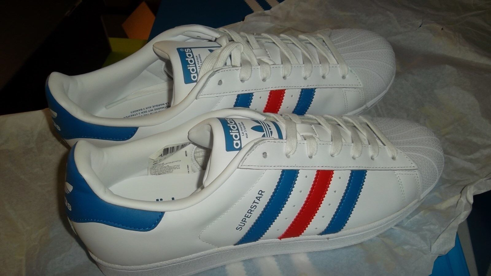 Adidas Superstar 70s Genuine Originals Red White & Blue Adidas Superstar 70s Genuine Originals Red White & Blue