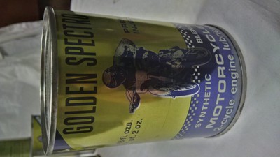 one case of golden spectro vintage oil tins motorcycle snowmobile motocross rare