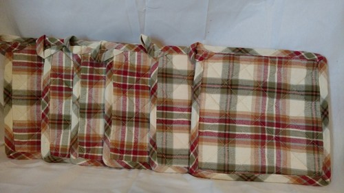 Potholders Lemon Pepper by Park Designs NEW Country Plaid Pot Holders Yellow