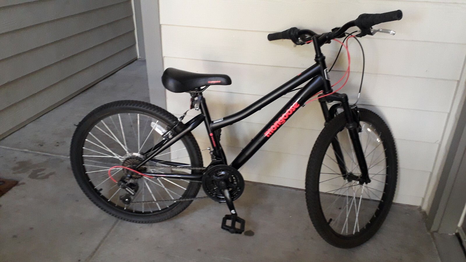 Mongoose Excursion Mountain Bike, 24" wheels, 21 speed, girls frame, black