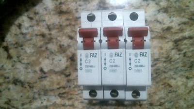 KLOCKNER MOELLER FAZ-C2 CIRCUIT BREAKER 230/400VAC LOT/3 -FREE SHIPPING