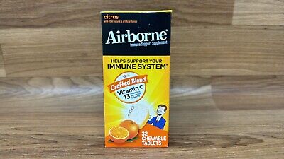 Airborne Citrus Vitamin C 1000 mg, 32 Chewable Tablets  Expiration 11/2024