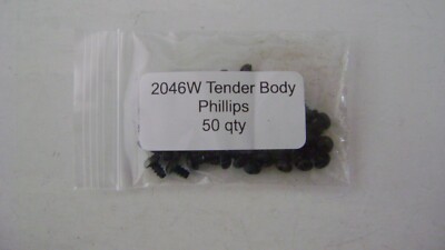 Lionel 2046W Tender Body  Philips Screws (pkg. of 50)-black