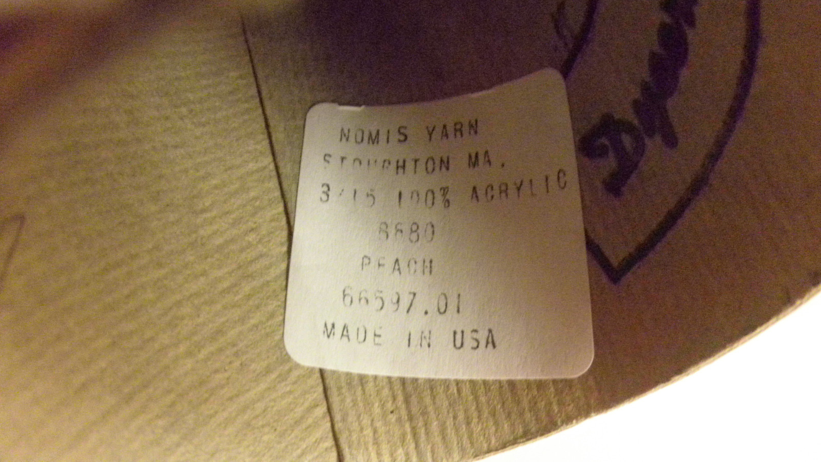 VTG 100% Acrylic Nomis Yarn Peach 8680 One Pound Cone  Dyecraftsman, Inc.USA