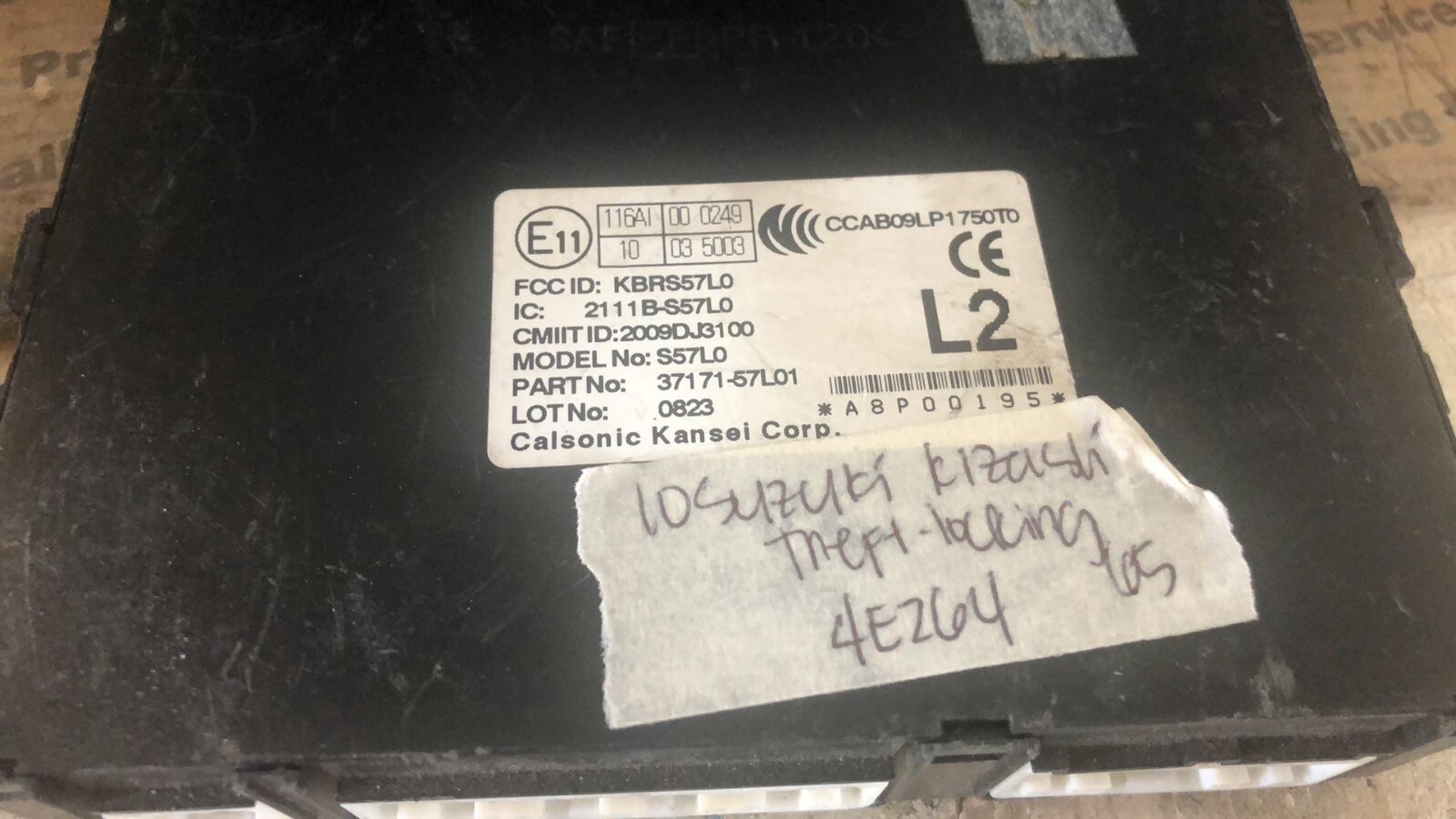 37171-57L01 Suzuki Kizashi 2010 Anti-theft locking control