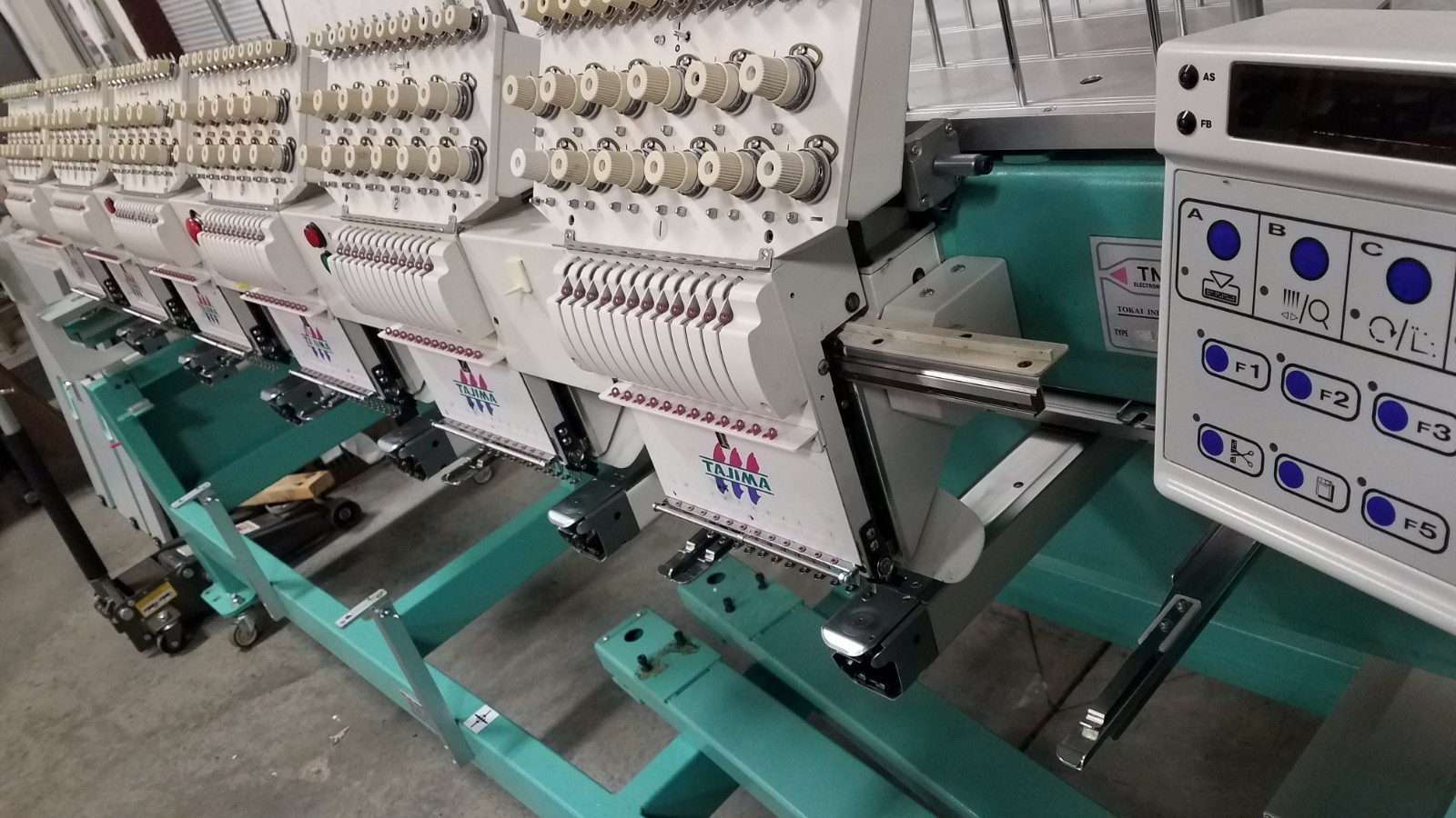 1998 Tajima TMFX II C1206 6 Head 12 Needle Embroidery Machine