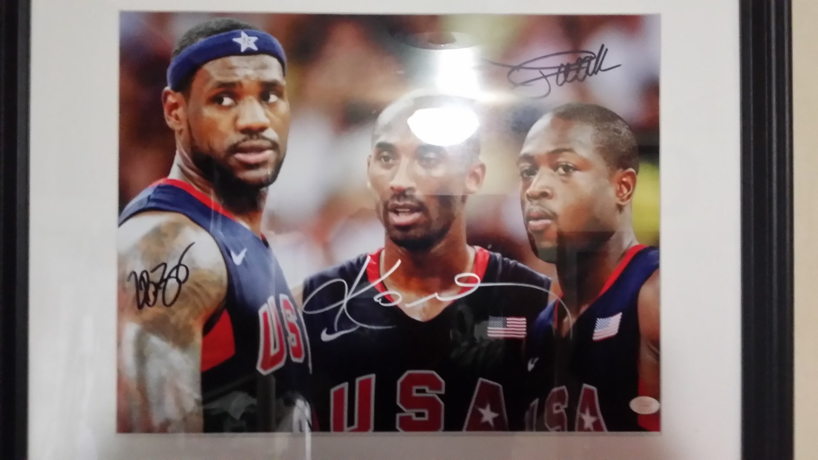 LeBron James , Kobe Bryant , Dewayne Wade Framed Autographed Picture  16