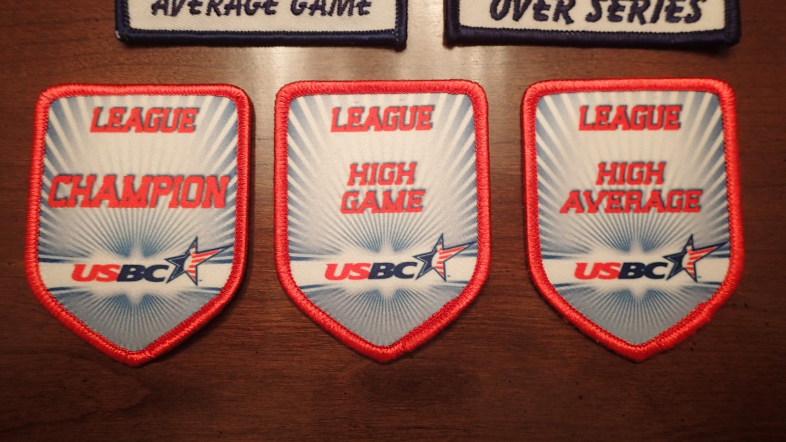 USBC Bowling Patches (League Champion, High Game, High Average, 75 + 140 over)