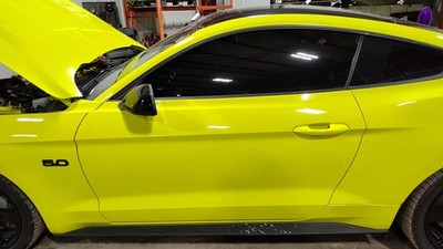 15-23 Ford Mustang Coupe Left Driver Door Shell (Grabber Yellow CB) Minor Marks