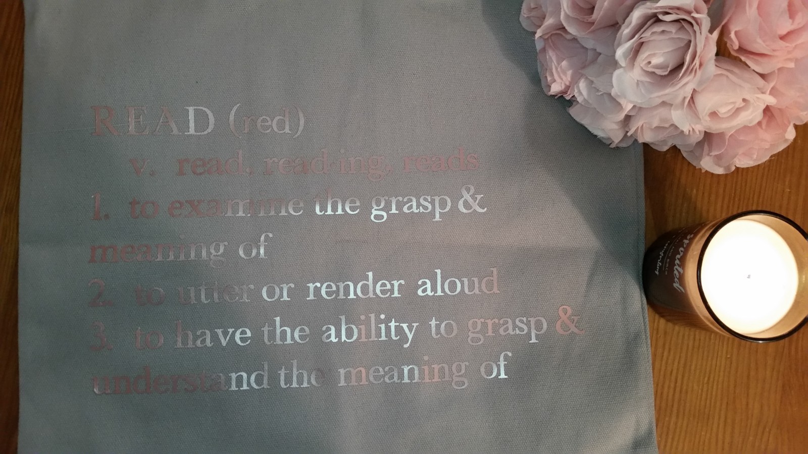 Definition of Reading Customized Book Tote/Library Bag