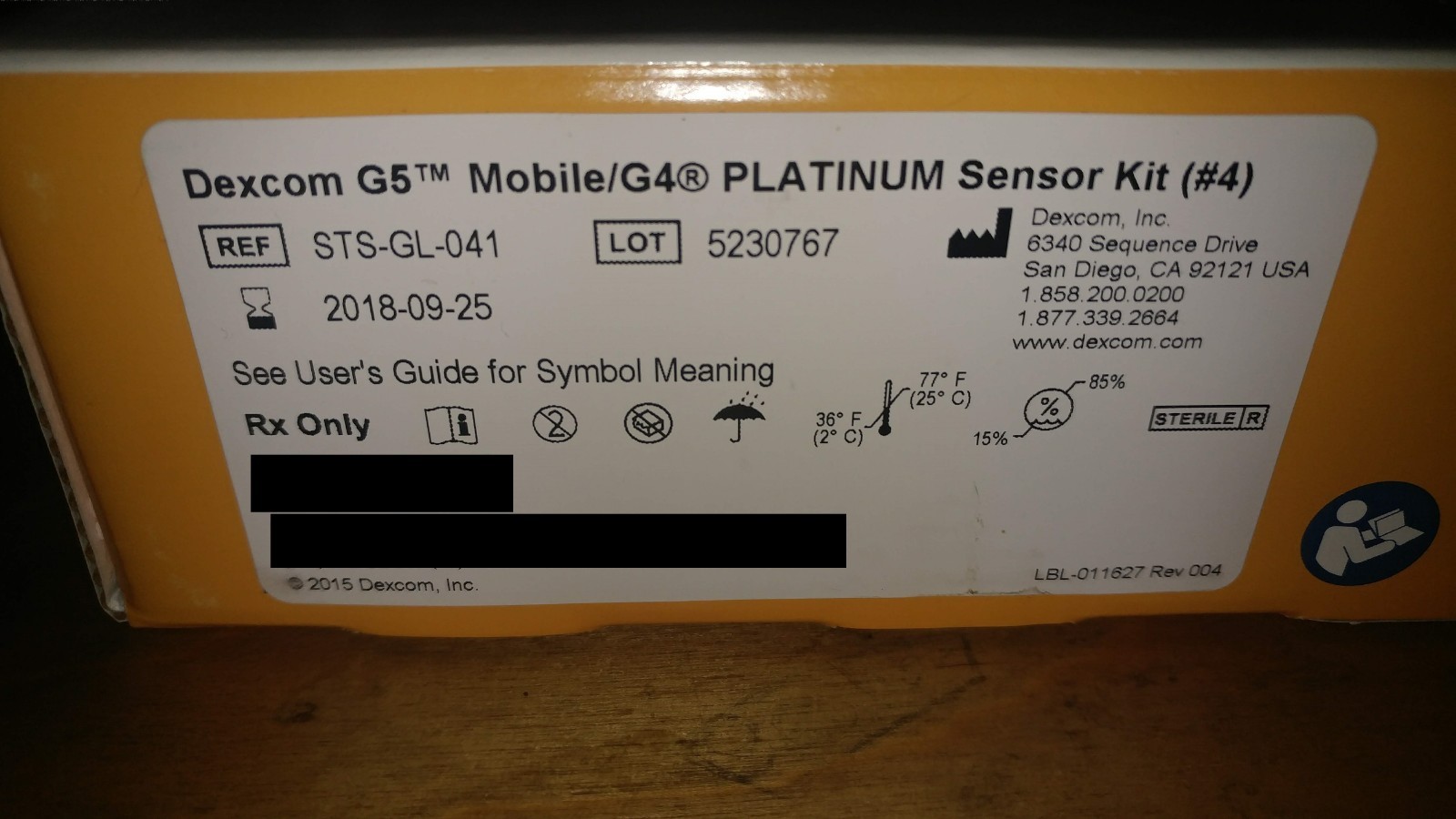 Dexcom G4 G5 Senser 2018-09-25