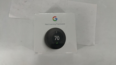 Google Nest 3rd Gen Learning Thermostat Black T3016US/A0013 - Sealed