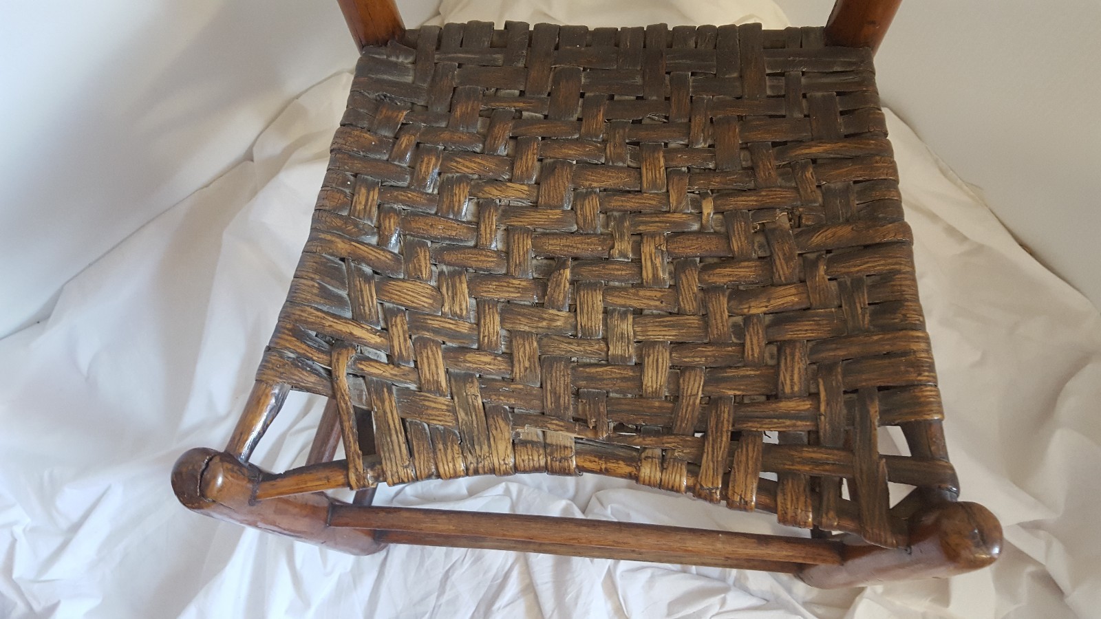 Antique Shaker 4 Slat Ladder Back Side Chair Rush Seat Maple Handmade 9723