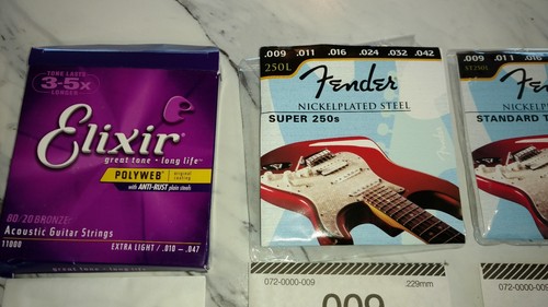 LOT 20 Fender elixr Acoustic electric Guitar 80/20 Ball End Strings bronze nickl