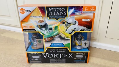 Hexbug Micro Titans Vortex Samurai vs Knight RC Brawler Bots Battlebots + ARENA!
