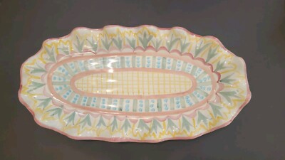 Vtg MACKENZIE-CHILDS MADISON 21.5'' Large Serving Platter with Ruffled Edge