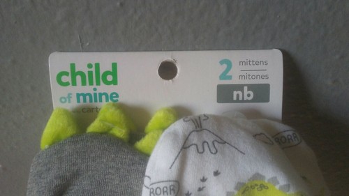 Child Of Mine Baby Boy Mittens 2 dinosaur print