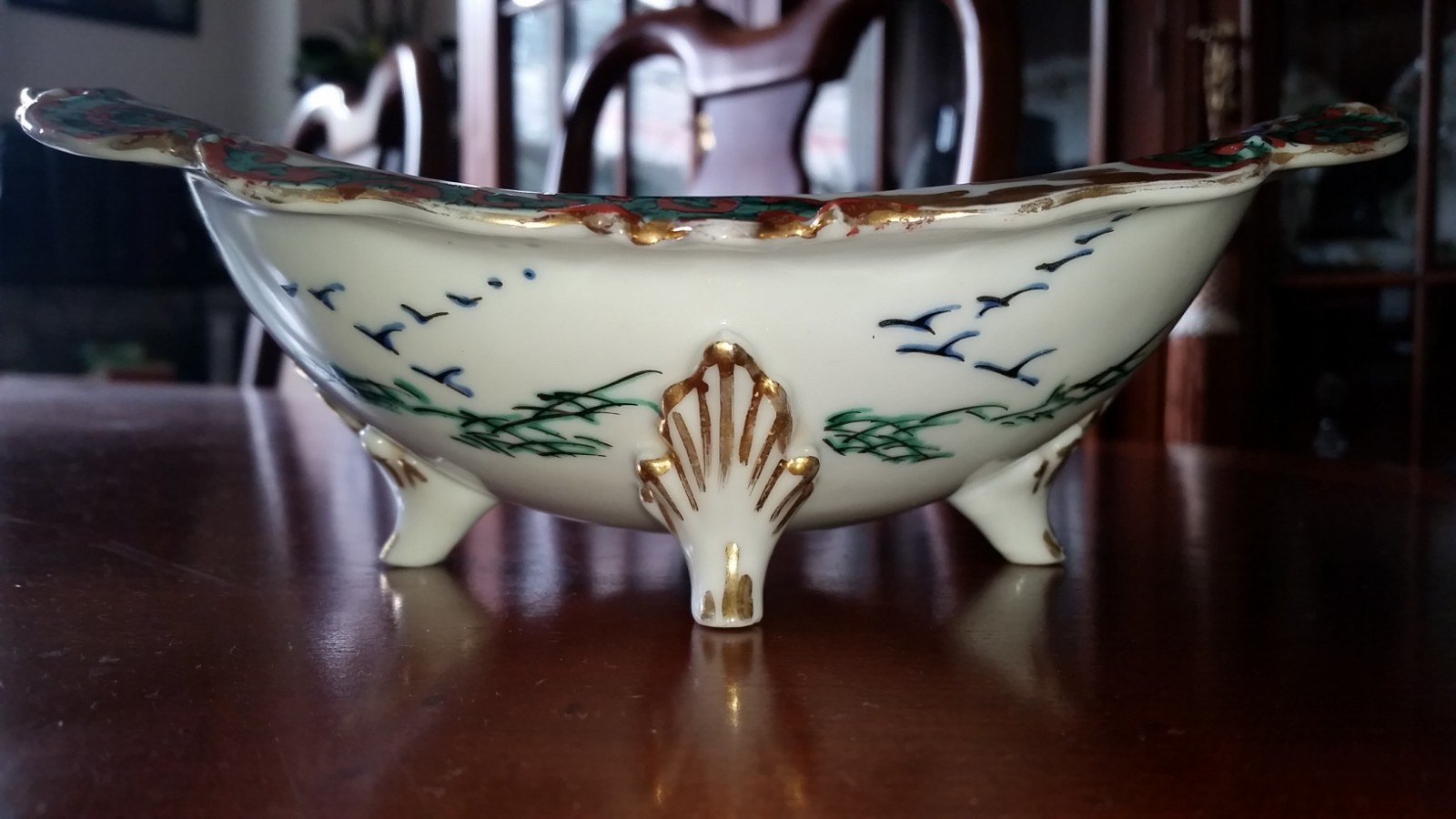 Unusual Chinese Eggshell Porcelain Bowl with Hand Painted Scene