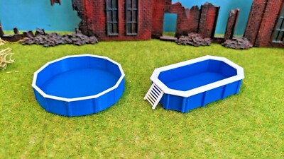 Ho Gauge above Ground Swimming Pool Round / Angular As Kit 1:87