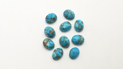 Natural Blue Copper Turquise Oval Cabochon 8x6 mm - 5 Pcs