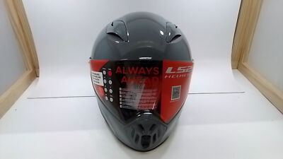 LS2 HELMET Street Fighter Solid Retro Full Face Helmet Gloss Battleship Gray 2XL