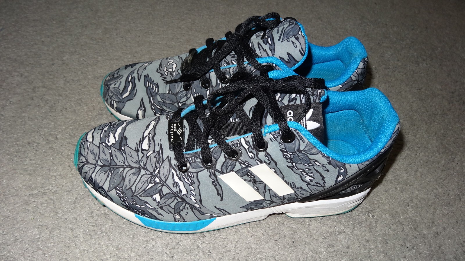 Adidas Zx Flux Torsion Camo Blue And Gray Size 6 used | eBay
