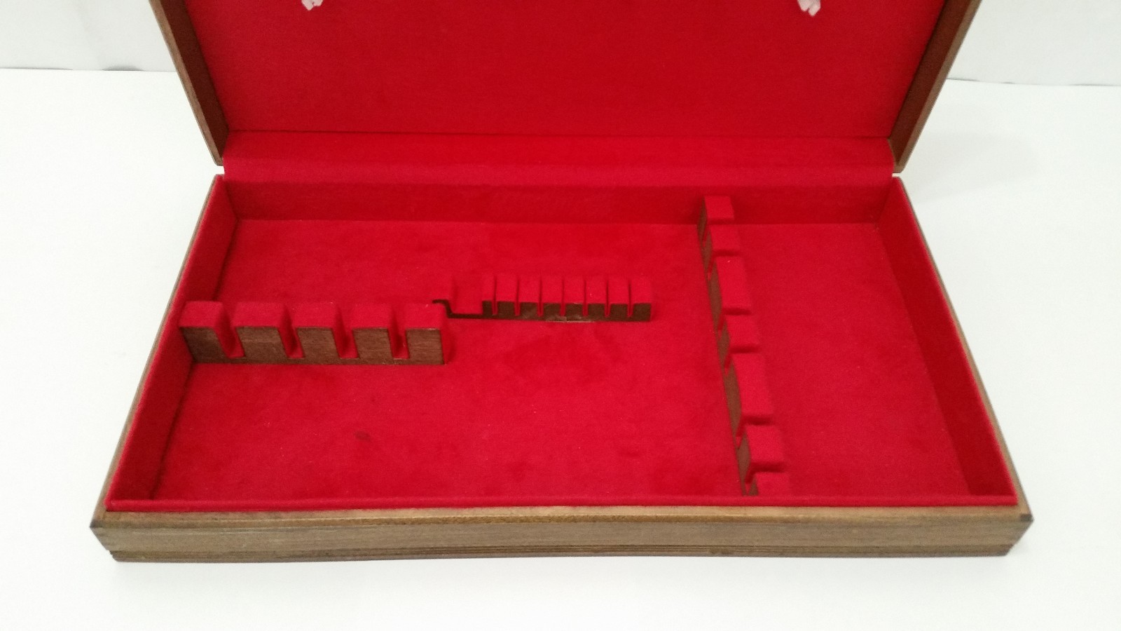 Flatware Silverware Wooden Storage Box Chest - Rectangular Thin Skinny     -SH