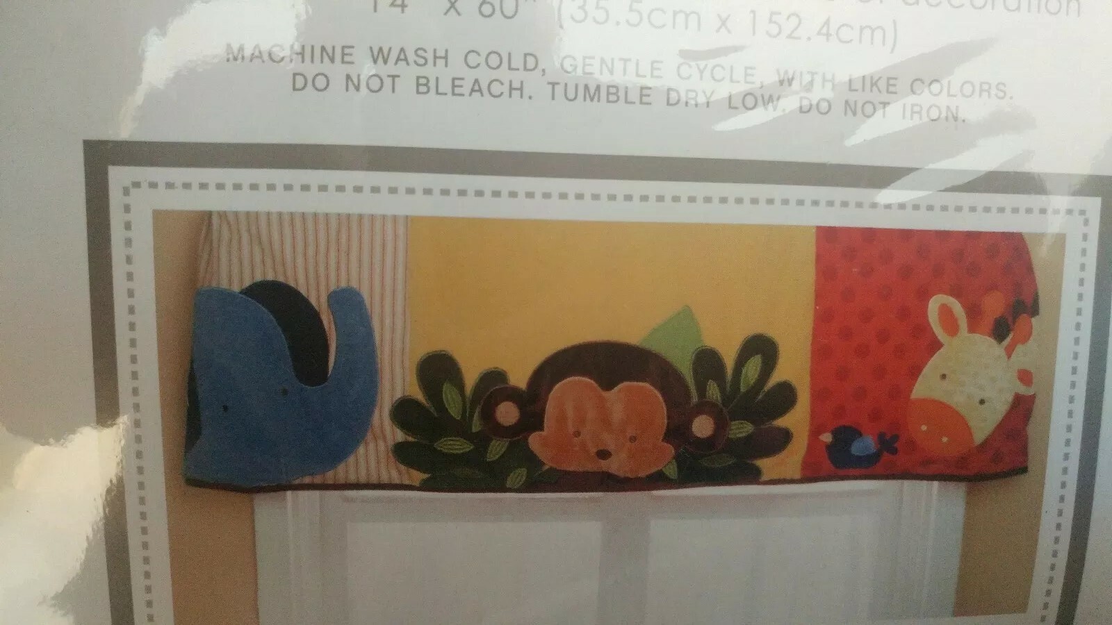 Kids Line Jungle123 Window Valance. Baby elephant, monkey and giraffe.14