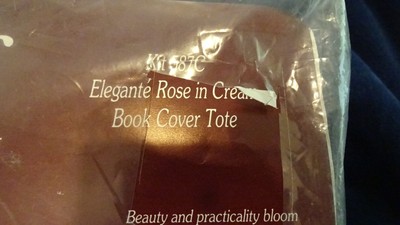 PLASTIC CANVAS KIT Elegante' rose Book Cover Tote w/Handle Holds 5 X 7 5/8