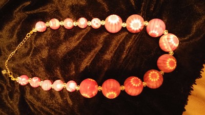 lot of 3 beaded costume jewelry - black/white gray pinks/white