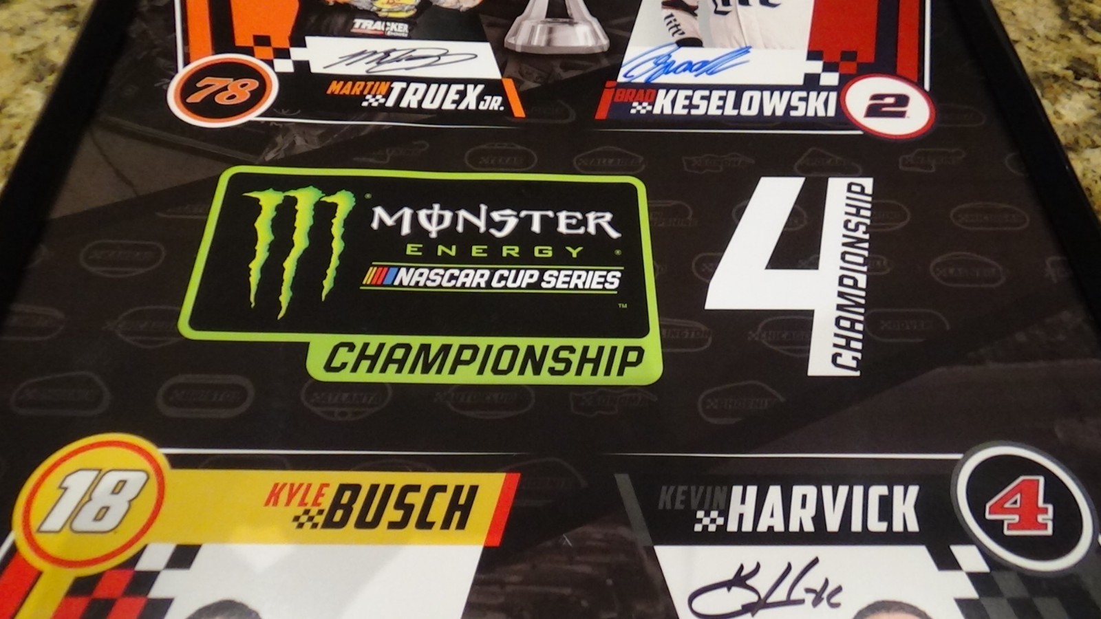 Nascar Championship Signed Autographed Poster Truex Busch Harvick Keselowski