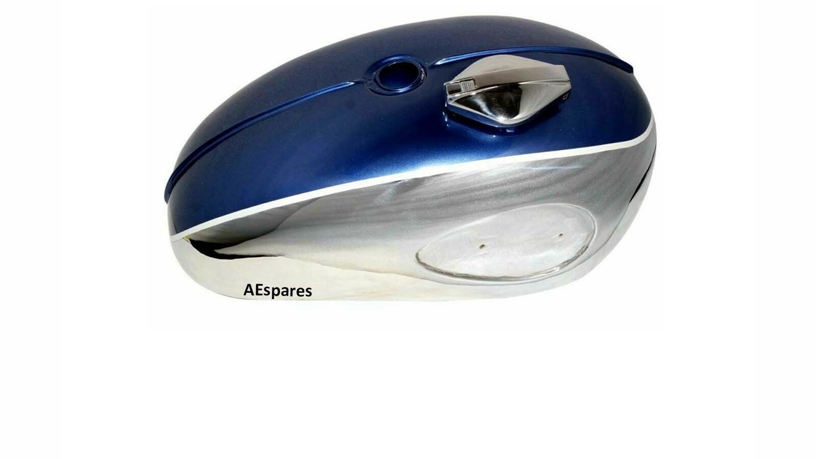 BSA A65 THUNDERBOLT BLUE PAINTED CHROME PETROL GAS FUEL TANK  