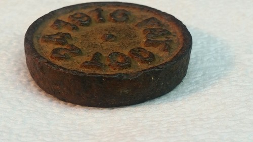 Antique Cast Iron Token / scale weight Pat. Oct. 24 1916 1/4 Thick