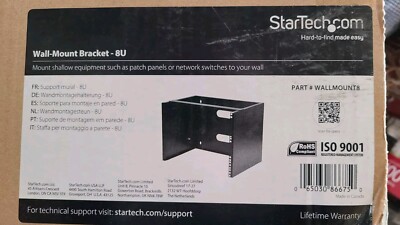 StarTech.com WALLMOUNT8 8U Wall-Mount Bracket for Shallow Rack-Mount Equipment