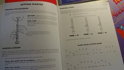 MUSIC RECORDER Books Lot 4 Songbooks Pooh Aladdin Method Duets