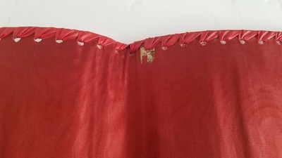 Vintage Tooled Red Leather Book Cover Embossed Standing Lion Fluer De Lys
