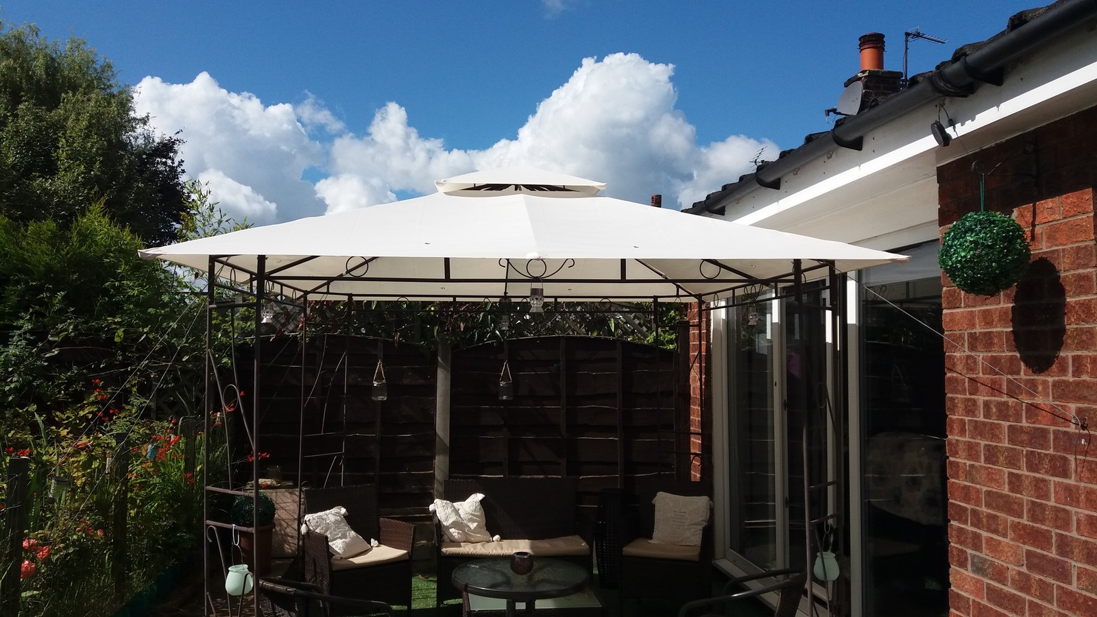 Reviews CANOPYONLYforHomebaseLuccaPatioGazebo3mx3mCream eBay
