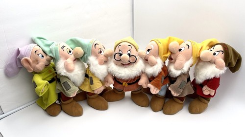VTG Complete Set 11" Standing Disney Snow White and the Seven Dwarfs Plush Dolls