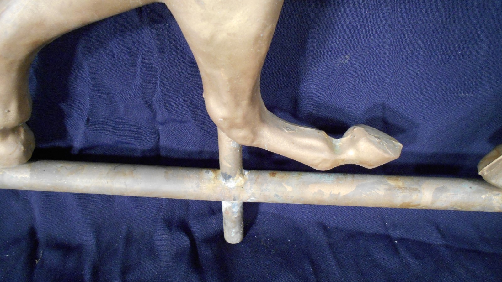 ANTIQUE 19th EARLY 20th CENTURY GOLD PAINTED COPPER HORSE WEATHERVANE